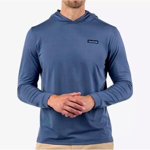 Good Good Golf Mens Size L Indigo Mountain Goodie Hoodie UPF Performance Sporty